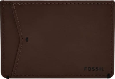 FOSSIL Kaarthouder Joshua Vegan Cactus Card Case Espresso Donkerbruin