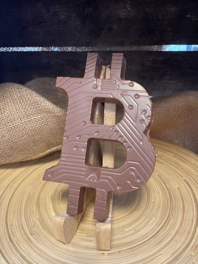 Bitcoin Chocoladeletter | Chocola bitcoin | Cadeau financieel | Melk Chocolade