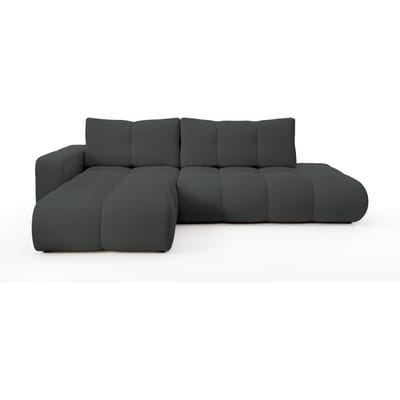 Hoekbank SOLA met slaapfunctie links chenille bouclé | NADUVI Collection