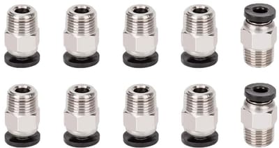Dailygoody - 3D-printer Connectoren - Pneumatische Verbindingen - Betrouwbaar en Duurzaam - Zilver en Zwart - 10 Stuks - Geschikt voor 3D-printers en ...