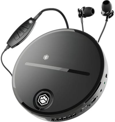 KAD® CD Speler - Compacte Portable CD Speler - CD Walkman met Anti-Skip - Zwart - 15cm x 15cm x 3cm