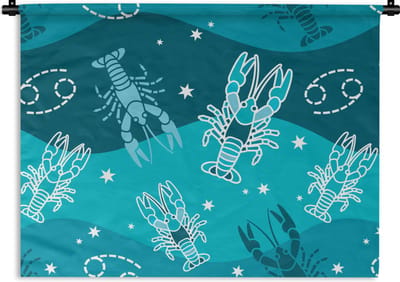 Wandkleed - Wanddoek - Zodiac - Kreeft - Design - 60x45 cm - Wandtapijt