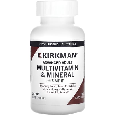 Kirkman Labs, Multivitamines et Minéraux Avancés pour Adultes, 5-MTHF, 180 Capsules