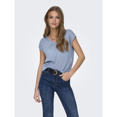 Only Silvery V-neck Loose Shirt Dames - Maat L