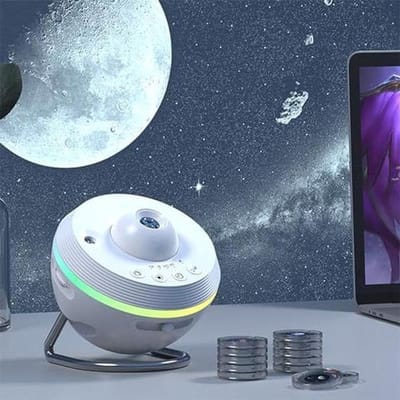 Sterren Projector - Galaxy Lamp - Ruimte Decoratie - 13 Planeten Schijven - 360 Graden - Wit