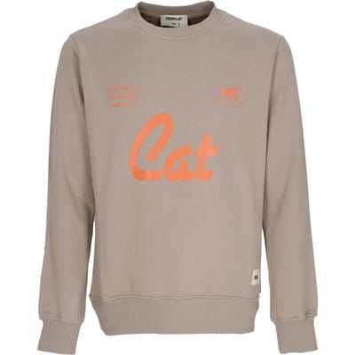 Lichtgewicht herensweatshirt met ronde hals, open huis, ronde hals, kasteelgrijs