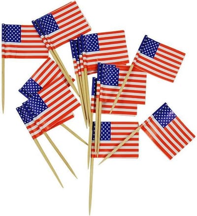 Feestprikkertjes USA (50st) - cocktail prikkers