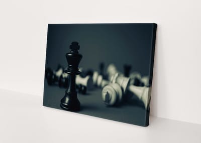 Schaakstukken | Canvasdoek | Wanddecoratie | 30CM x 20CM | Schilderij | Foto op canvas