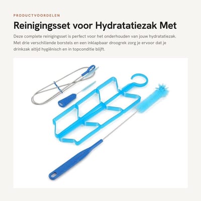 Dailygoods- Hydratiepak Schoonmaakset 4 in 1 - Reinigingsset - Drinkzak - Droogrek - Borstels - Verlengde levensduur
