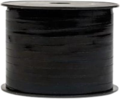 Metallic krullint zwart glimmend 250M X 5MM