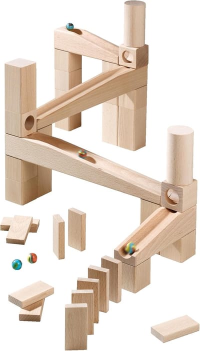Kogelbaan Speelgoed - Constructie Speelset - Motoriek Trainen - Basisverpakking Beginners - 45 Delen - Leeg