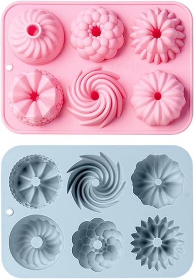 Kleine 2 Stuks Mini Guglhupfvorm Siliconen Mini Tulbandvorm - Donut Cake Mallen - Donut Savarin - Donut Bakken Mallen - Brownie Cake Mousse Cupcake - Pudding Muffin