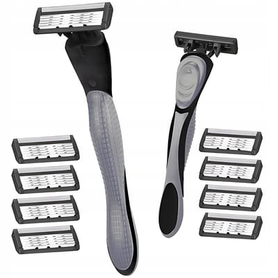 Vergionic - Scheermesjes - 5 Bladen - 8 Vervangende Wkłady - Ergonomisch