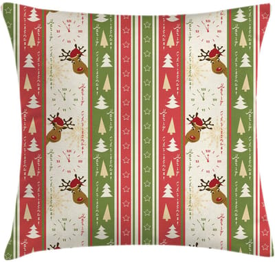ABAKUHAUS Kerstkussenhoes 45x45 cm – Dubbelzijdig bedrukt, rits