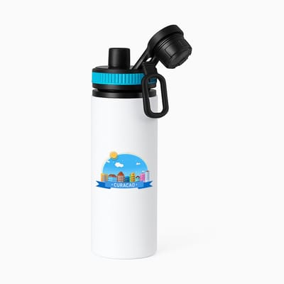 Hacebo® - Curacao waterfles met draaidop blauw - Wereld - Vakantie - Antillen - water fles - 850ML