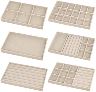 Allecto - Velvet Jewelry Tray - Sieraden Organizer - Suede - Beige