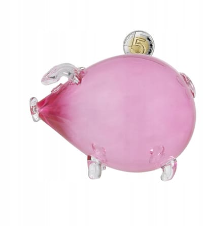 Merkloos Serie - Roze Glazen Spaarpot - Groot - Decoratief - Handgemaakt