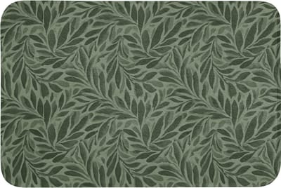 Badmat 90x60 cm - Antislip - Bladeren - Organisch - Groen - Badmatten voor badkamer - Badkamermat - Douchemat - Badkamer mat