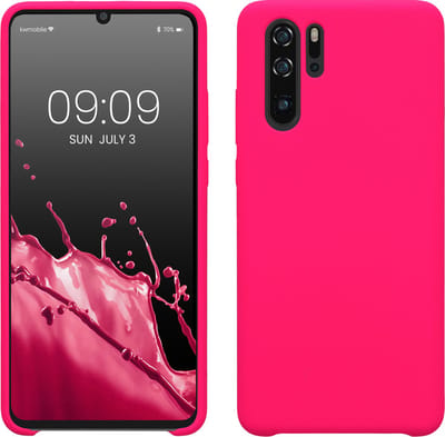 kwmobile telefoonhoesje geschikt voor Huawei P30 Pro - Hoesje met siliconen coating - Smartphone case in neon roze
