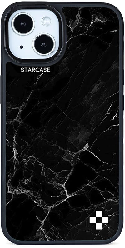 iPhone 14 hoesje - magsafe hoesje / Starcase Zwart Marmer / Marble Black / iPhone hoesje met Magsafe