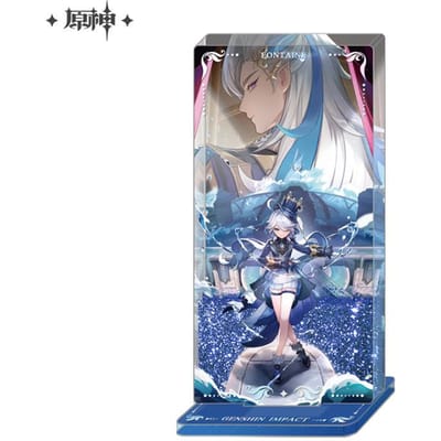 Sunsyea Genshin Impact Officiële Merchandise miHoYo Origineel Authentiek Furina Metalen Drijfzand Sleutelhanger Acryl Drijfzand gray