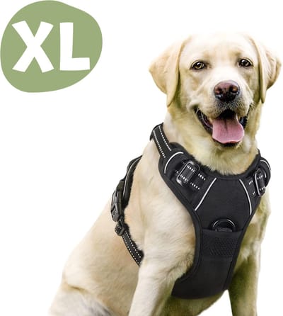 De Blaffende Kat - Hondentuigje Y-tuig - Hondenharnas - Zwart - Maat XL