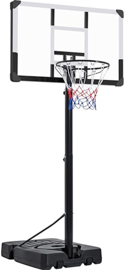 Verstelbare Basketbalkorf voor Binnen en Buiten - Hoogte 228 tot 303 cm met Wielen
