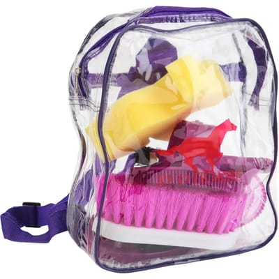 Red Horse - Grooming Kit - Verzorgings Set Voor Paard - Rugzak - 8-delig - Paars