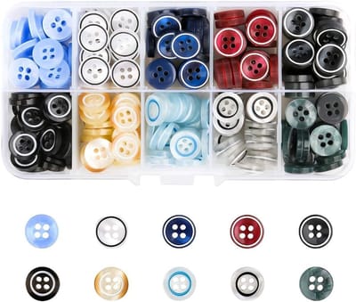 Kleurige Plastic Knopen - 250 Stuks Vier-Oog Knopen voor Kleding, Naaiwerk en Textielherstel