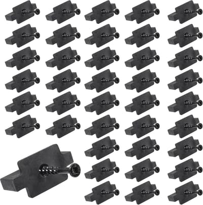 Verborgen terrasbevestigingsclips - 50 stuks T-clips van zwart nylon met metalen schroeven voor composietterrasplanken