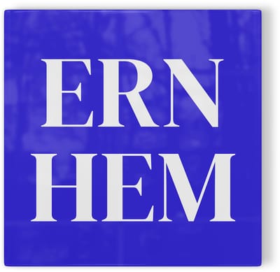 Tegeltje Arnhem Ernhem - blauw wit - tegeltje stad - tegeltje met tekst