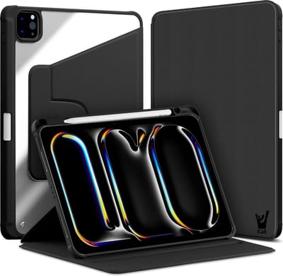 Hoes geschikt voor iPad Pro 11 inch 2024 - Book Case Premium Sleep Cover Kunstleer 360 Graden Draaibaar met Auto/Wake Functie en Pencilhouder - Zwart