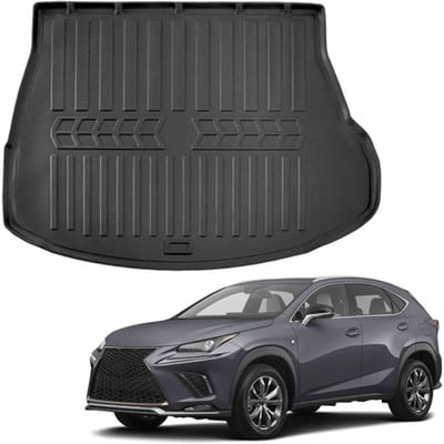 Kofferbakmat op maat - SCOUTT - Lexus NX 2 (2021+) - Mat zwart - Antislip - Verhoogde randen zwart