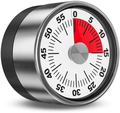 Daity 1-Pack - Timer - kookwekker - 60 minuten opwindbare timer - Timer met luid alarm - Visueel mechanisch - Handmatige afteltimer - voor klaslokaal - thuis - studie en koken (wit)