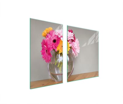 TMK ArtDeko - Snijplank en Fornuiskap - 100x52 cm - Kleurige Bloemen - Glas