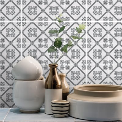 Zelfklevende tegelmuurstickers voor keuken en badkamer - 9 cementtegelstickers, lichtblauw - 9 stickers, 10x10cm