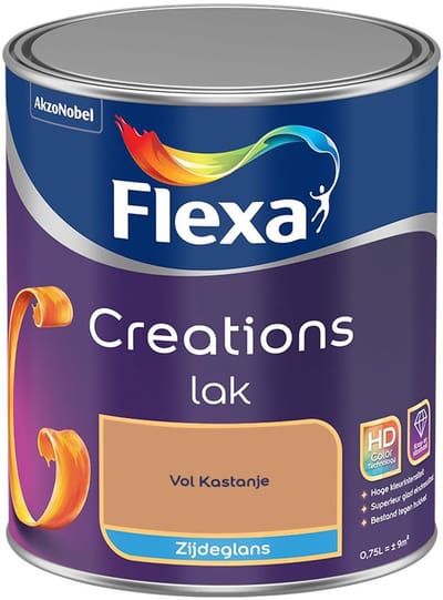 Flexa - Creations Lak Zijdeglans - Vol Kastanje - Mengverf - 750 Ml