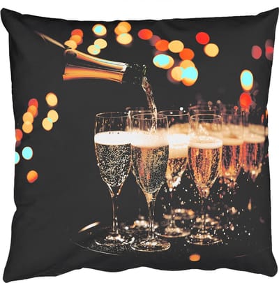 Sierkussens - Kussentjes Woonkamer - 50x50 cm - Lichtjes - Champagne - Dienblad - Glazen
