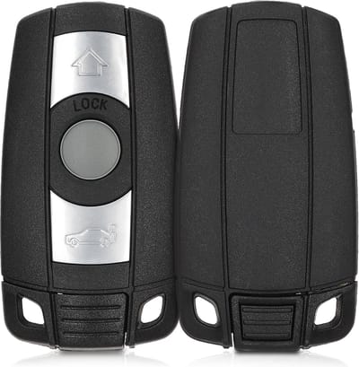 kwmobile autosleutelcover geschikt voor BMW 3-knops autosleutel (alleen Keyless Go) - vervangende sleutelbehuizing - zonder transponder - zwart