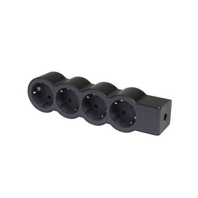 Legrand Standaardstopcontact 4x2P+A Zonder Snoer Zwart (Europese Stekkerdoos) - 694576 [10 stuks]