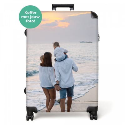 NoBoringSuitcases.com® - Koffer groot - Reiskoffer met eigen foto - Vakantie rolkoffer met 4 wielen - Grote trolley XL - Travel suitcase large - 98 - 100 liter bagage - Ruimbagage met TSA slot - Valies