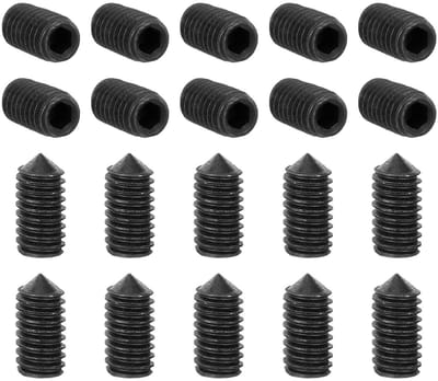 Cilinderschroeven M4 x 8 mm, 40 stuks, koolstofstaal, conupunt, inbusschroeven voor machines en huisreparaties, zwart, bevestigingselementen en schroefbevestigingen