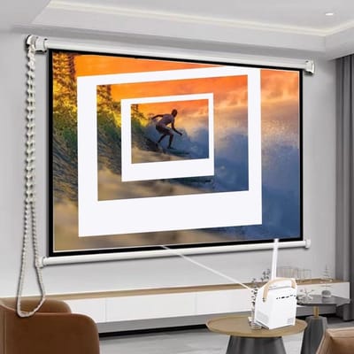 Projectiescherm - Filmscherm Beamerdoek - Thuisbioscoop Creëren - Handmatig Uitschuifbaar - 60-150 Inch - Wit