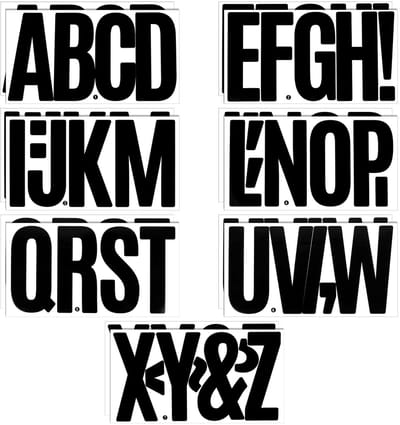 Dailygoody - Grote Letterstickers - Zelfklevend - Waterdicht - Zwart - Alfabetstickers - Perfect voor Borden en Posters - Voor Ramen en Deuren
