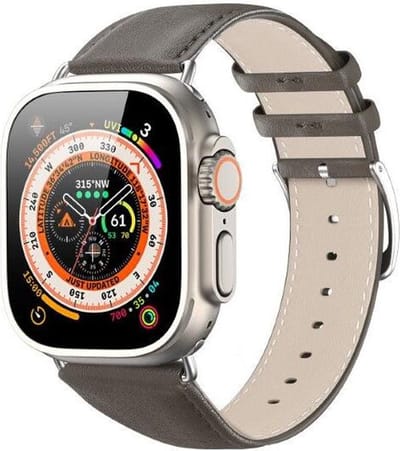 Dux Ducis YS Leren Bandje Grijs Geschikt voor Apple Watch 42MM/44MM/45MM/46MM/49MM