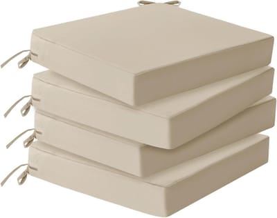 Tuinzitkussens Set - Stoelkussens Buiten - Comfortabel Zitten - Waterdicht Polyester - 40x40cm - Beige