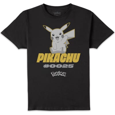 Pokémon Pikachu #0025 Unisex T-Shirt - Black - M