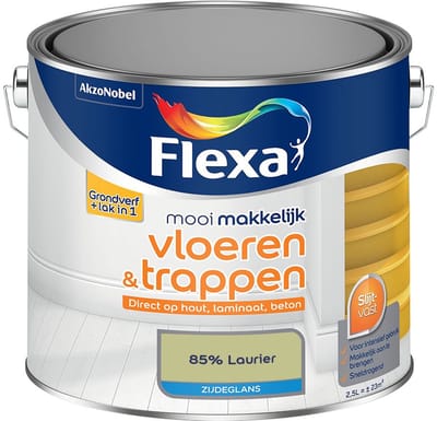 Flexa - Mooi Makkelijk Vloeren & Trappen Zijdeglans - 85% Laurier - Mengverf - 2,5 L