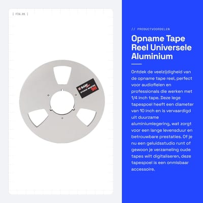 Dailygoods- Lege Tape Reel Professioneel Ontwerp - Aluminium Lege Schijf - 1/4 Inch Tape - 10 Inch Diameter - Universeel - Drie Gaten - Tapehaspel