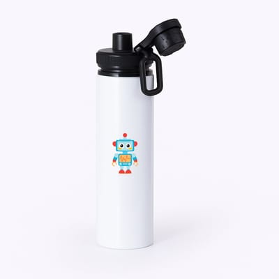 Hacebo® - Robot waterfles met draaidop zwart - Kind - baby's - speelgoed - cadeau voor een kind - peuter - water fles - 850ML